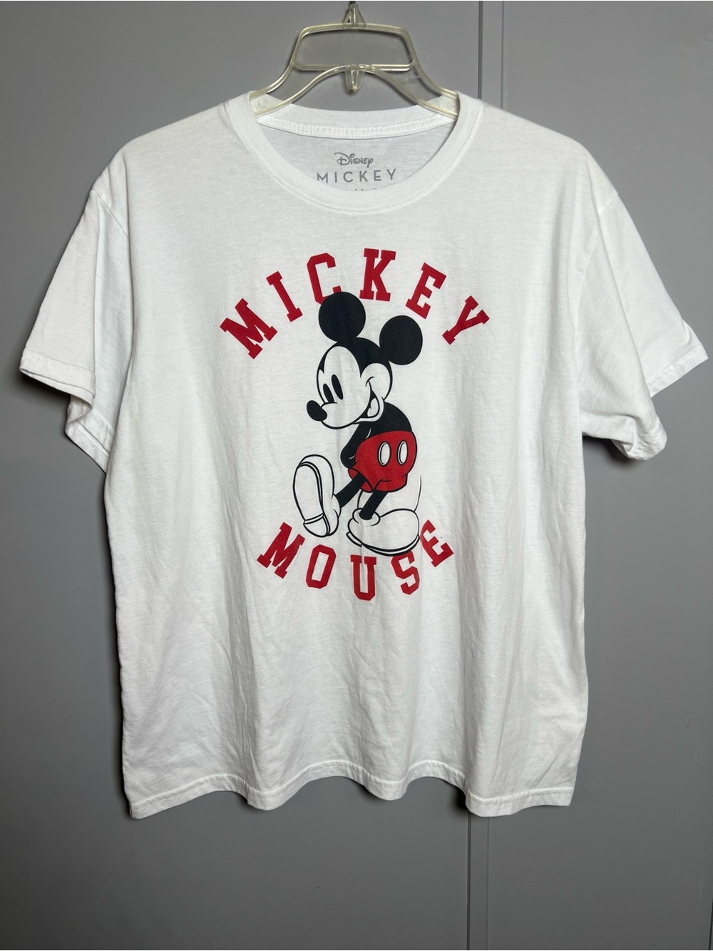 Disney Mickey Mouse Graphic T-Shirt White Red Black Size 2X